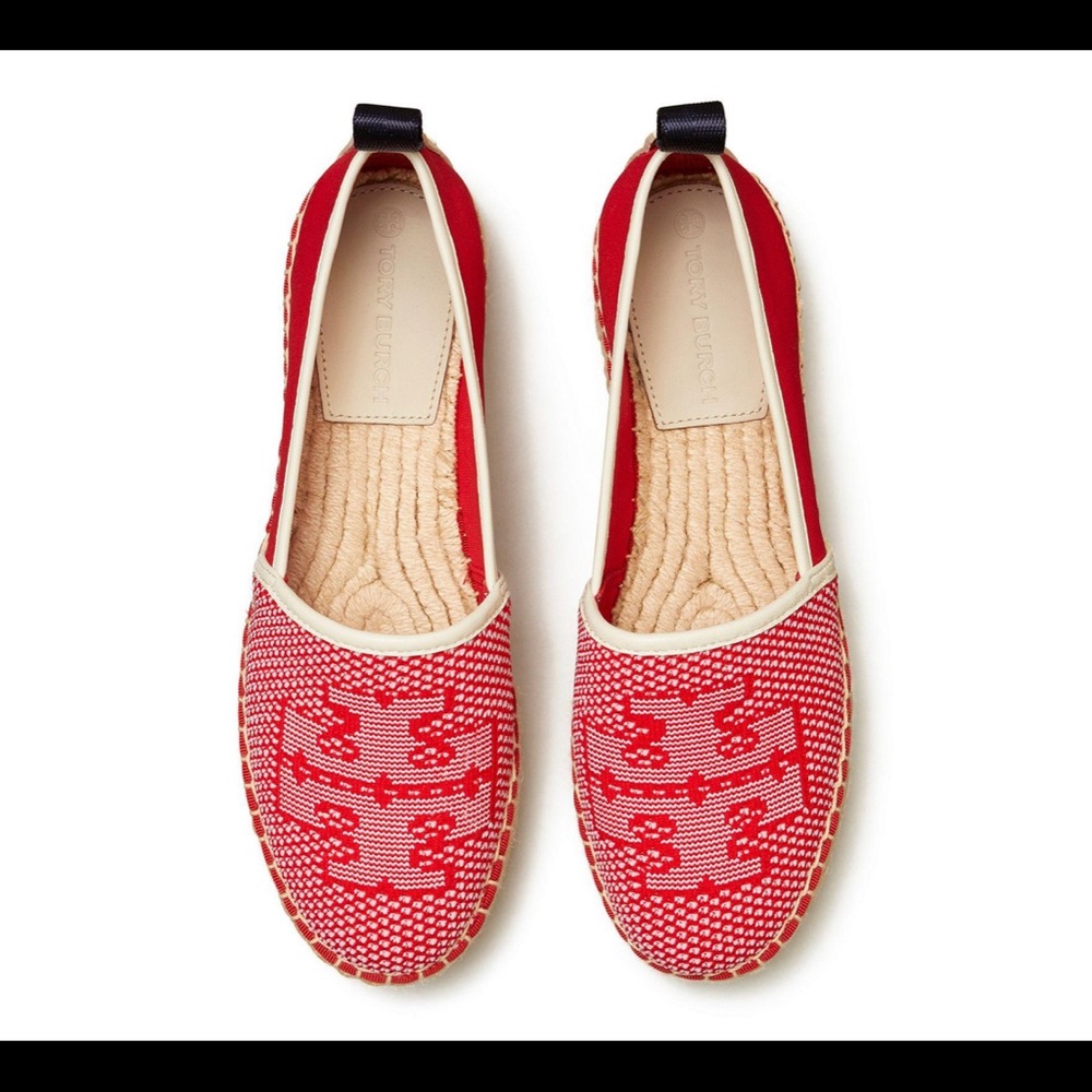 New Tory Burch Miranda espadrille shoe red flats